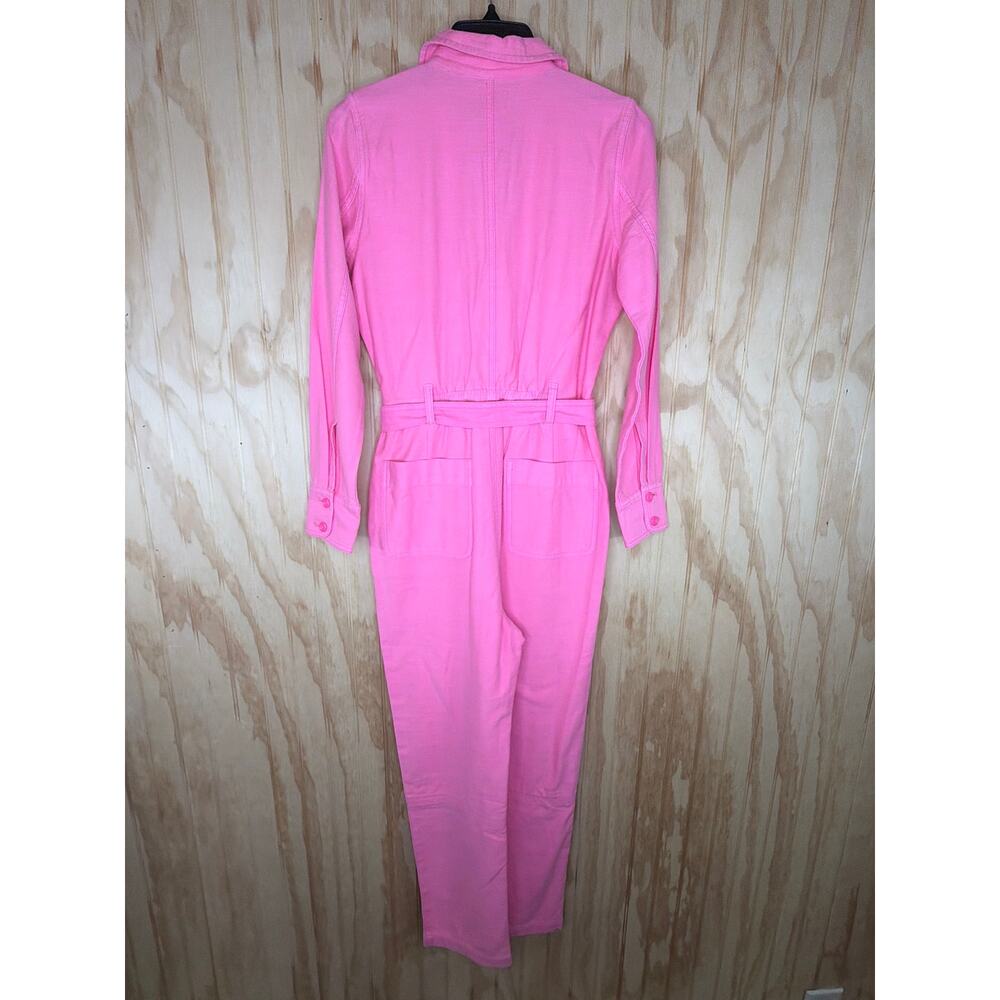J.Crew Garment Dyed Coverall Jumpsuit Azalea Pink Belted NWT Size 0 - Picture 4 of 10